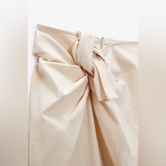 Zara coord set sleeveless top midi skirt boho beige summer vacation party - Picture 6 of 7